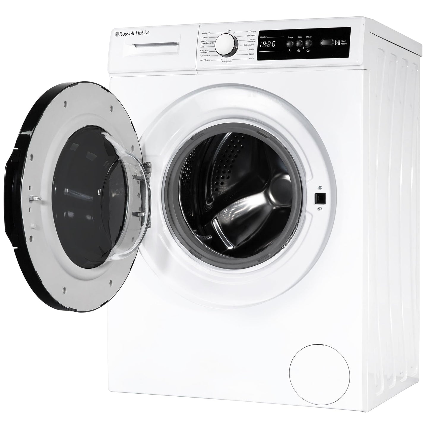 Russell Hobbs Freestanding Washing Machine, 8kg Capacity, 1400 rpm, 15 Programmes, Eco Technology, Rapid Wash Cycles, White, RH814W111W