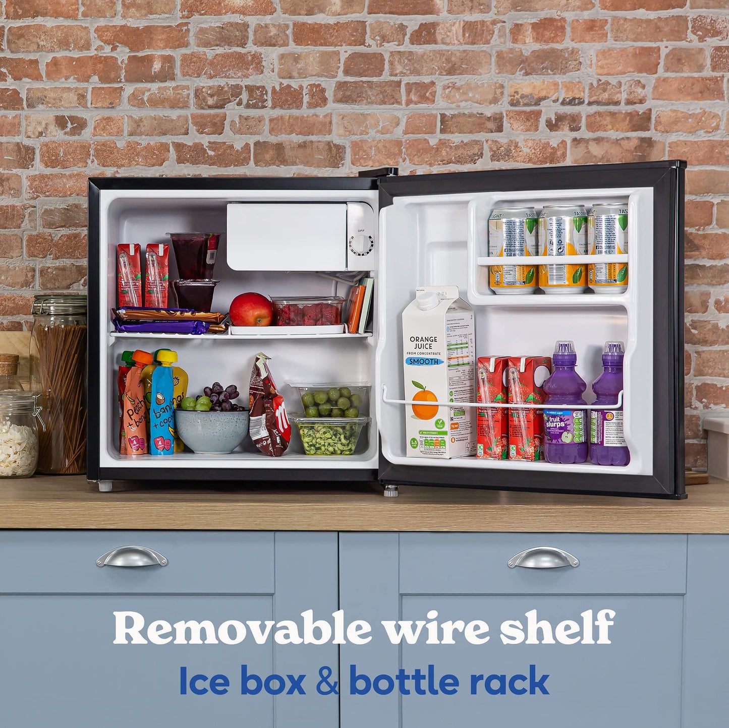 Russell Hobbs Table Top Fridge, Black, 43 Litre
