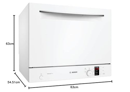 Bosch SKS62E32EU Serie 4 Freestanding Compact Dishwasher, 6 place settings, 55cm wide, White