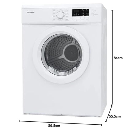 Montpellier MVSD7W Freestanding 7kg Vented Sensor Tumble Dryer - White