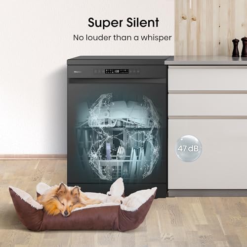 Hisense HS622E90BUK Freestanding Standard Dishwasher 85cm High - E Rated, Black, 24 x 23 x 33 inches (L x W x H) [Energy Class E]