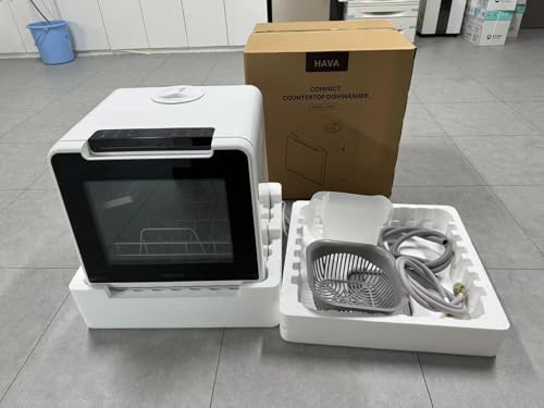HAVA Table Top Dishwasher, New Upgraded Model Countertop Dishwasher 8 Wash Programs with Child Lock & Delayed Start Function, 5L Water Tank - No Hookup Needed