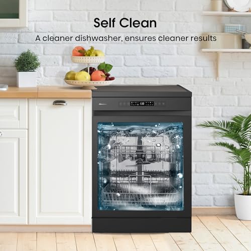 Hisense HS622E90BUK Freestanding Standard Dishwasher 85cm High - E Rated, Black, 24 x 23 x 33 inches (L x W x H) [Energy Class E]