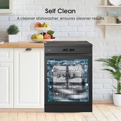 Hisense HS622E90BUK Freestanding Standard Dishwasher 85cm High - E Rated, Black, 24 x 23 x 33 inches (L x W x H) [Energy Class E]