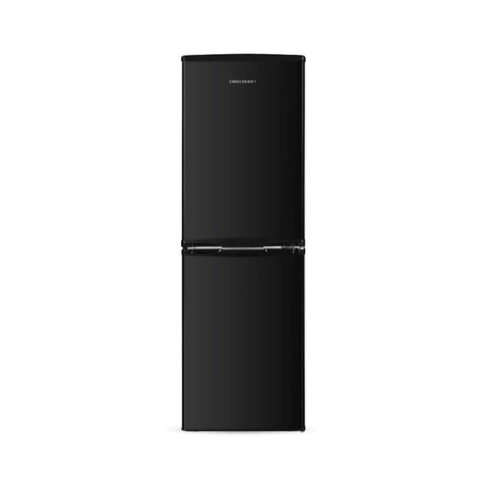 Cookology CFF1425050 Static 142 Litre Freestanding 50/50 Fridge Freezer, Adjustable Temperature Control and Legs, Reversible Doors, Efficient LED Light, 4 Star Freezer Rating - in Black