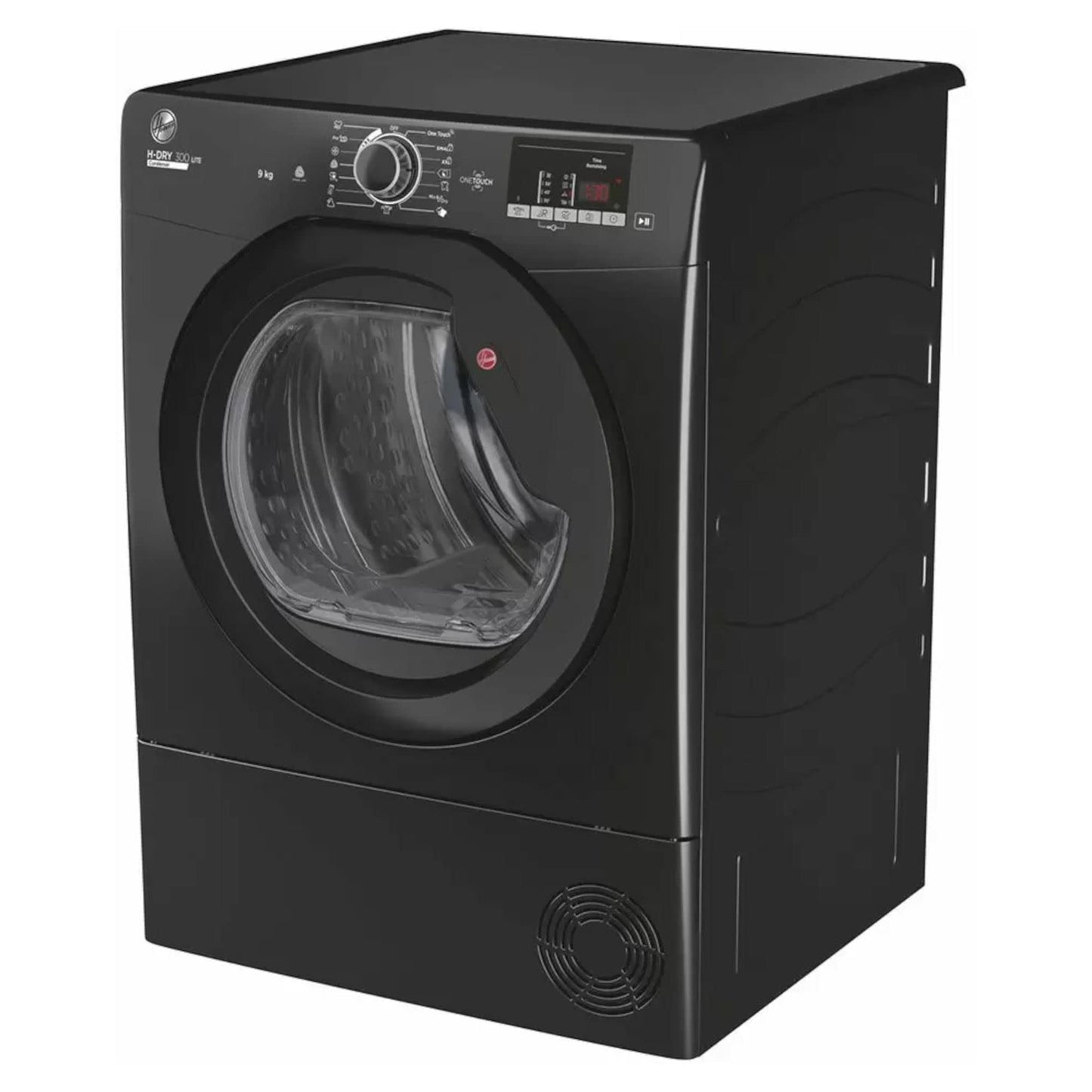Hoover HLEC9DGB H-Dry 300 9kg Condenser Tumble Dryer, Black, Sensor dry, NFC