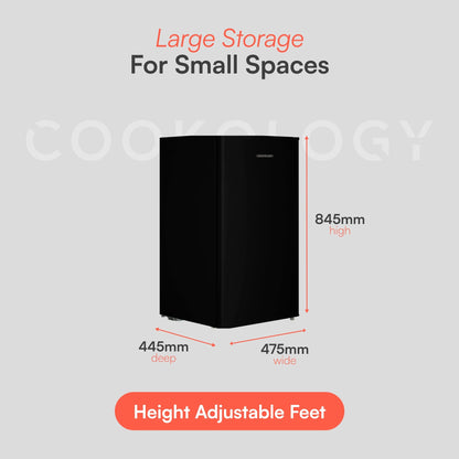 Cookology UCFZ60 Freestanding Under Counter Freezer in Black - 60 Litre Capacity - 48cm Width - Practical Reversible Door - 3 Large Compartments - 4 Star Rating