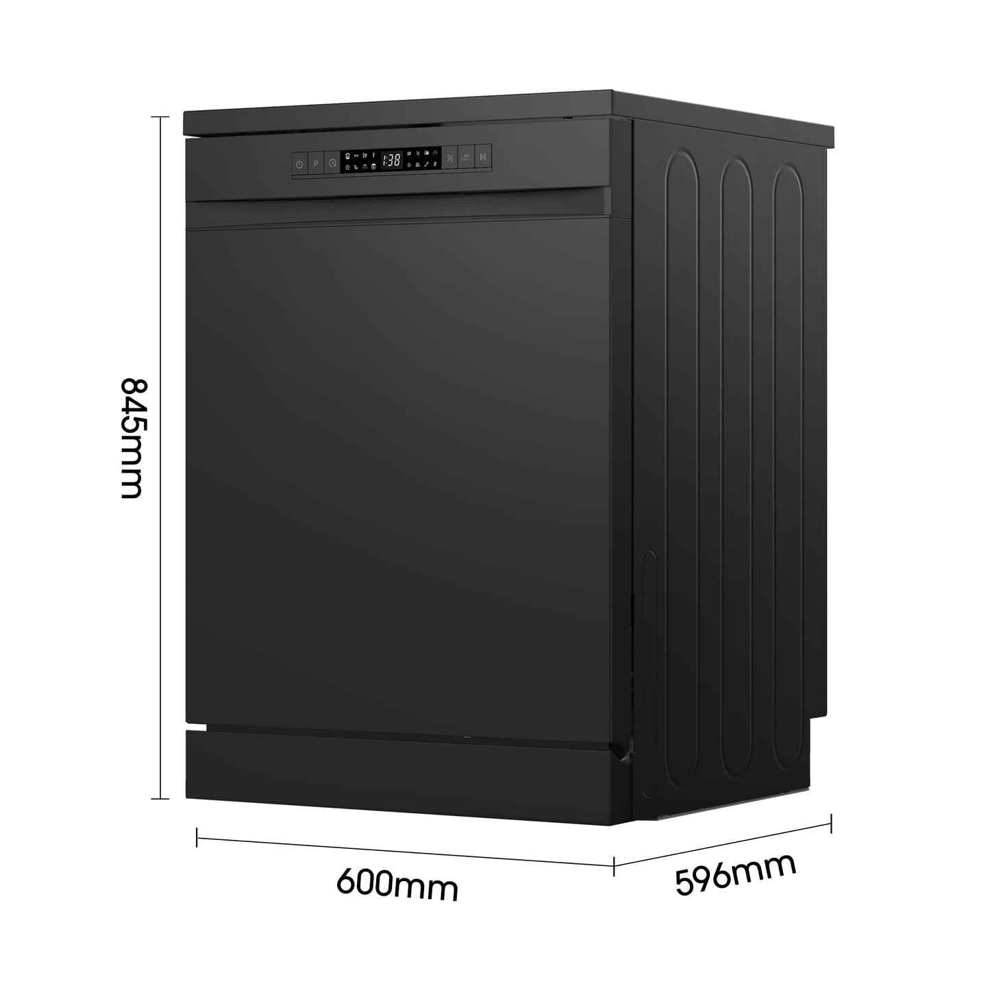 Hisense HS622E90BUK Freestanding Standard Dishwasher 85cm High - E Rated, Black, 24 x 23 x 33 inches (L x W x H) [Energy Class E]