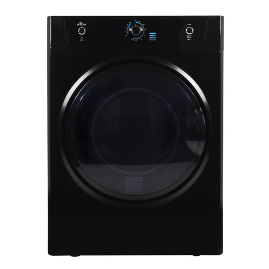 Willow WTD7B 7kg Vented Dryer, Front Loading with Child Lock, 3 Temperatures, Mehanical Controls, Crease Guard, 2 Year Warranty - Black