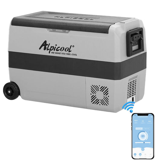 Alpicool T50 50L Compressor Car Refrigerator, Portable Camping Fridge DC 12v Freezer for TruckCampervanRVBoat, -20℃ to 20℃, with USB Socket