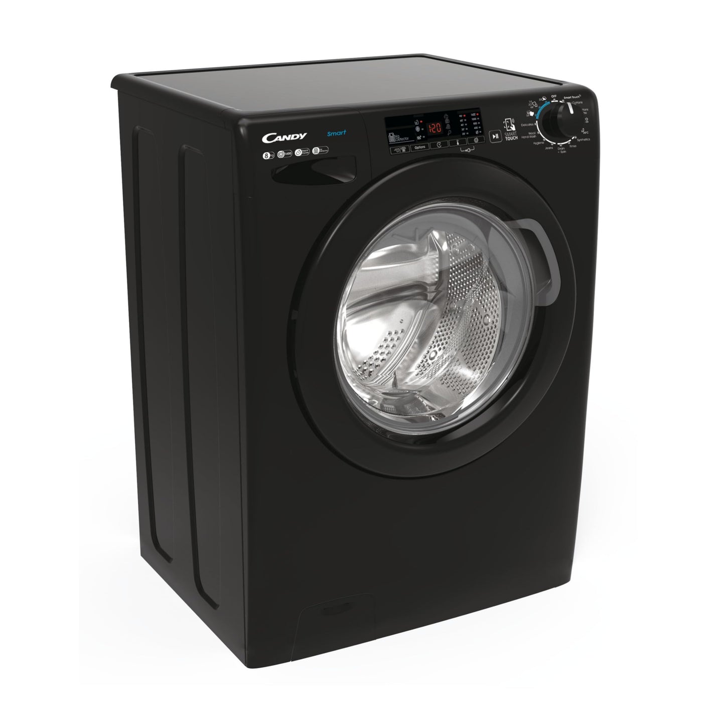 Candy CS148TWBB4/1-80 8kg Freestanding Washing Machine with 1400 rpm - Black - B Rated