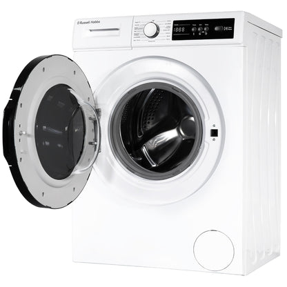 Russell Hobbs Freestanding Washing Machine, 8kg Capacity, 1400 rpm, 15 Programmes, Eco Technology, Rapid Wash Cycles, White, RH814W111W