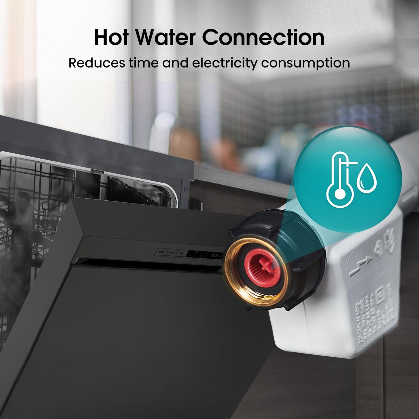 Hisense HS622E90BUK Freestanding Standard Dishwasher 85cm High - E Rated, Black, 24 x 23 x 33 inches (L x W x H) [Energy Class E]
