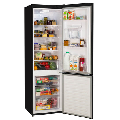 Russell Hobbs Fridge Freezer Freestanding Frost Free with Water Dispener Reversible Door, Adjustable Thermostat & Feet, 70/30 279L, 180cm High, LED Light, 2 Year Guarantee Black RH180FFFF551E1BWD