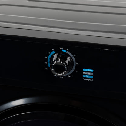 Willow WTD7B 7kg Vented Dryer, Front Loading with Child Lock, 3 Temperatures, Mehanical Controls, Crease Guard, 2 Year Warranty - Black