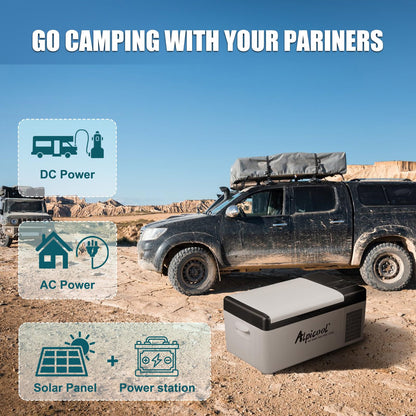 Alpicool EC15 15L Compressor Car Fridge Freezer, DC 12v Camping Refrigerator, Portable Mini Cool Box for TruckCampervanRVBoat, -20℃ to 20℃, Rechargeable(Battery not included)