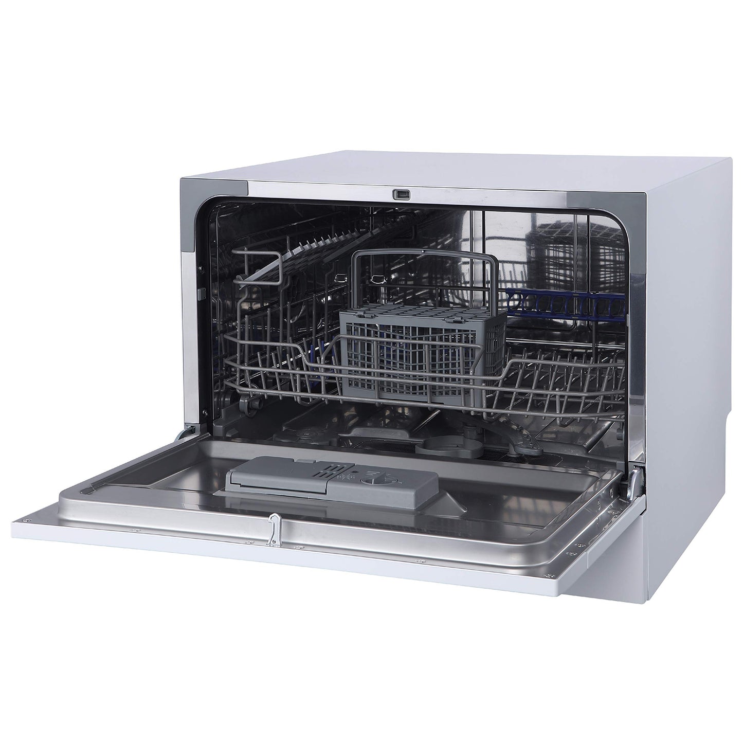 Russell Hobbs RHTTDW6W Freestanding Compact Dishwasher, Eco mode, 6 place_settings, White, Noise level : decibels 52